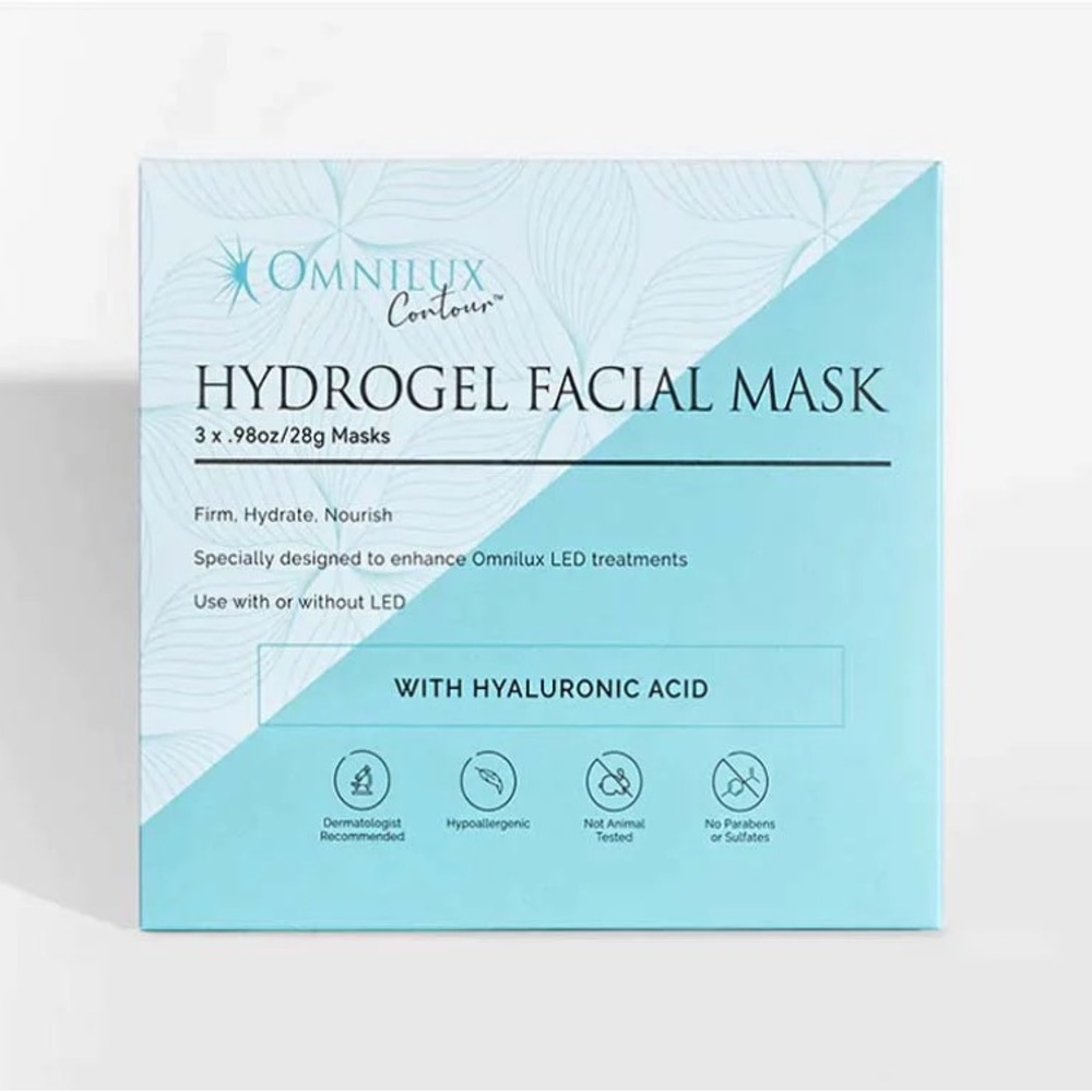 NWT! Omnilux Contour Hydrogel Facial Mask - Box of 3 Masks